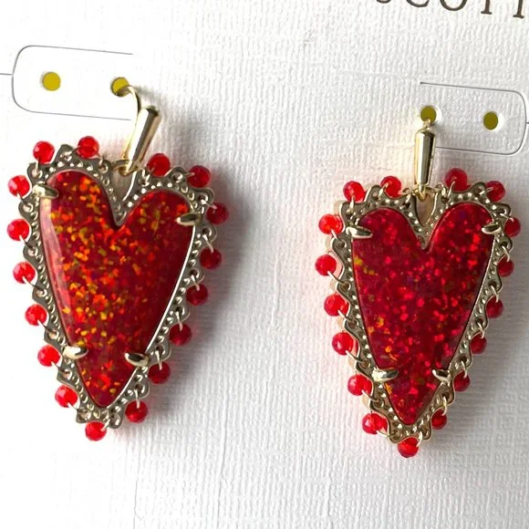 Kendra Scott Jewelry Vday Kendra Scott Gold Red Kyocera Opal